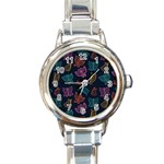 Ornamented and stylish butterflies Round Italian Charm Watch