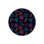 Ornamented and stylish butterflies Rubber Round Coaster (4 pack) 
