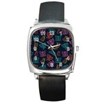 Ornamented and stylish butterflies Square Metal Watch