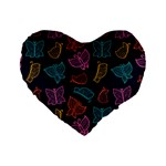 Ornamented and stylish butterflies Standard 16  Premium Flano Heart Shape Cushions