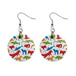 Colored animals background Mini Button Earrings