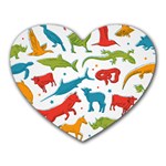 Colored animals background Heart Mousepads
