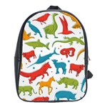 Colored animals background School Bag (Large)