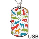 Colored animals background Dog Tag USB Flash (Two Sides)