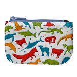 Colored animals background Large Coin Purse