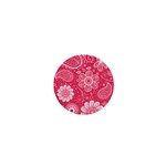 Pink floral swirl background 1  Mini Buttons