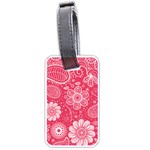 Pink floral swirl background Luggage Tag (one side)
