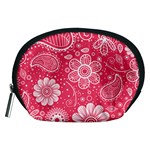 Pink floral swirl background Accessory Pouch (Medium)