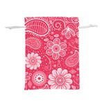 Pink floral swirl background Lightweight Drawstring Pouch (L)