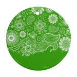 Green foliage background Ornament (Round)