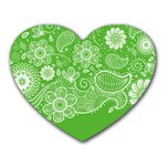 Green foliage background Heart Mousepads
