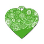 Green foliage background Dog Tag Heart (One Side)