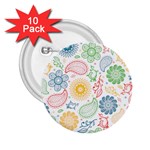 Colorful paisley background 2.25  Buttons (10 pack) 