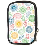 Colorful paisley background Compact Camera Leather Case
