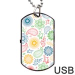 Colorful paisley background Dog Tag USB Flash (One Side)