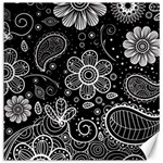 Grayscale floral swirl pattern Canvas 16  x 16 