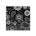 Grayscale floral swirl pattern Satin Bandana Scarf