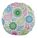Pasley and flowers pattern Large 18  Premium Round Cushions