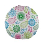 Pasley and flowers pattern Standard 15  Premium Flano Round Cushions