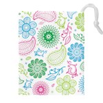 Pasley and flowers pattern Drawstring Pouch (4XL)
