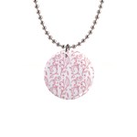 Pink foliage background 1  Button Necklace
