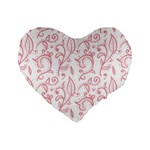 Pink foliage background Standard 16  Premium Flano Heart Shape Cushions