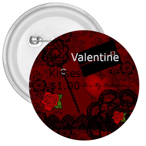 Valentine Kisses 3 3  Button from ArtsNow.com Front