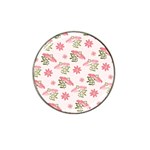 Pink floral pattern background Hat Clip Ball Marker (10 pack)
