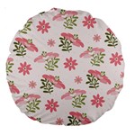 Pink floral pattern background Large 18  Premium Round Cushions
