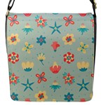 Soft tones floral pattern background Flap Closure Messenger Bag (S)