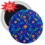 Bright and colorful floral pattern 3  Magnets (100 pack)