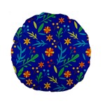 Bright and colorful floral pattern Standard 15  Premium Round Cushions