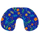 Bright and colorful floral pattern Travel Neck Pillow