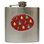 Cute Christmas seamless pattern Hip Flask (6 oz)