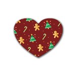 Cute Christmas seamless pattern Heart Coaster (4 pack) 