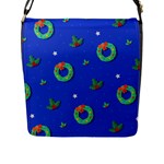 Christmas pattern with wreaths Flap Closure Messenger Bag (L)