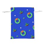 Christmas pattern with wreaths Lightweight Drawstring Pouch (L)