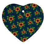 Sunflowers pattern Heart Ornament (Two Sides)