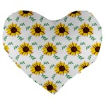 Delicate sunflower seamless pattern Large 19  Premium Flano Heart Shape Cushions