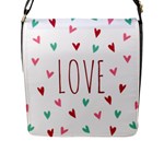 Love wallpaper with hearts Flap Closure Messenger Bag (L)