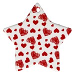 Valentine s stamped hearts pattern Ornament (Star)