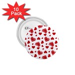 Valentine s stamped hearts pattern 1.75  Buttons (10 pack)