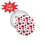 Valentine s stamped hearts pattern 1.75  Buttons (100 pack) 