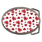 Valentine s stamped hearts pattern Belt Buckles