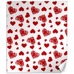 Valentine s stamped hearts pattern Canvas 8  x 10 