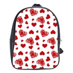 Valentine s stamped hearts pattern School Bag (XL)