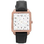 Stroke decorated Easter eggs pattern Rose Gold Leather Watch 