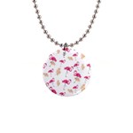 Flamingo nature seamless pattern 1  Button Necklace