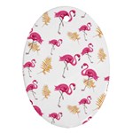 Flamingo nature seamless pattern Oval Ornament (Two Sides)
