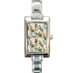 Tropical leaves and birds Rectangle Italian Charm Watch